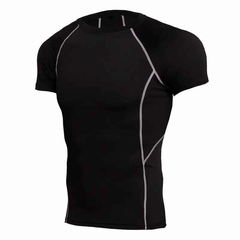 Men's black quick-dry camouflage short sleeve T-shirt by Mead's Supply & Equipment Outfitters, ideal for athletic outdoor wear.