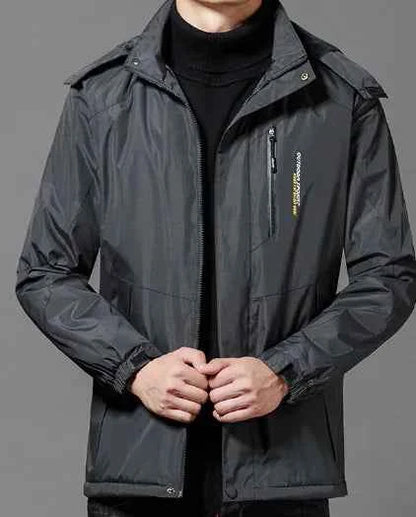 Black men's coat from Mead's Supply & Equipment Outfitters, thickened, windproof, and warm, size 2XL, suitable for cold weather.