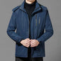 Black men's coat by Mead's Supply & Equipment Outfitters, thickened, windproof, and warm for cold weather, size 2XL.