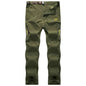 Men's black and grey quick-drying outdoor hiking pants from Mead's Supply & Equipment Outfitters, waterproof, anti-UV, breathable trekking pants.