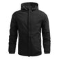 Men's outdoor waterproof windproof hiking rain jacket by Mead's Supply & Equipment Outfitters, black, designed for all-weather protection.
