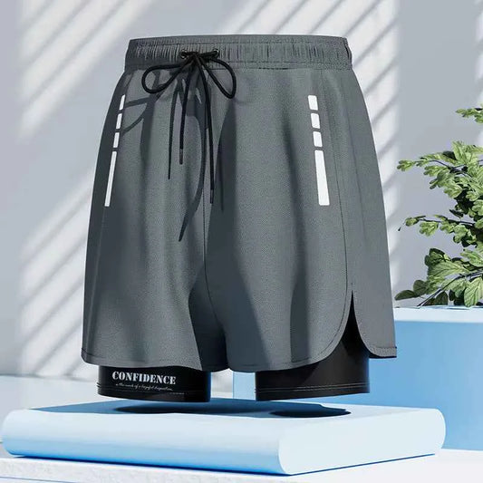 Men's black quick-dry swim trunks by Mead's Supply & Equipment Outfitters, suitable for swimming and beach activities.