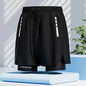 Men's black quick-dry swim trunks from Mead's Supply & Equipment Outfitters, designed for swimming and beach activities.
