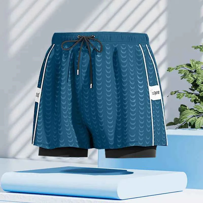 Men's black quick-dry swim trunks from Mead's Supply & Equipment Outfitters, featuring a relaxed fit and suitable for swimming and beach activities.