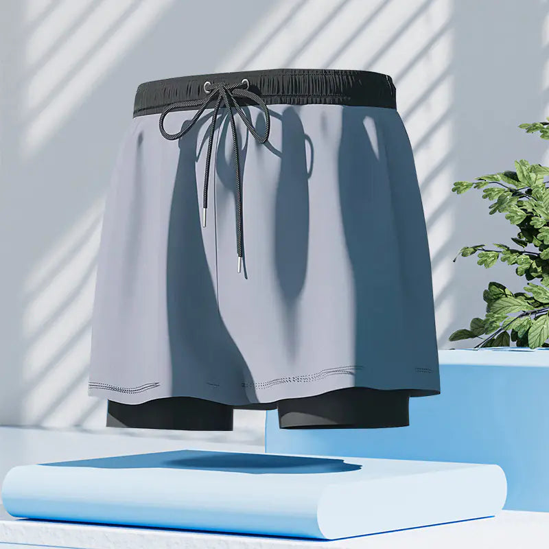 Men's black quick-dry swim trunks from Mead's Supply & Equipment Outfitters, designed for swimming and beach outings.