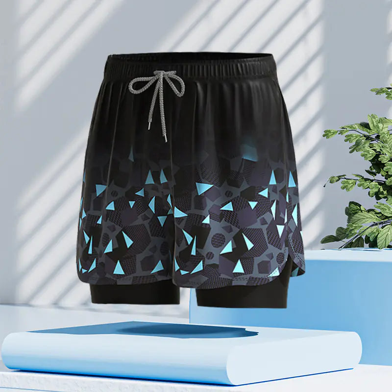 Men's black quick-dry swim trunks by Mead's Supply & Equipment Outfitters, featuring a stylish stroke design and comfortable fit.