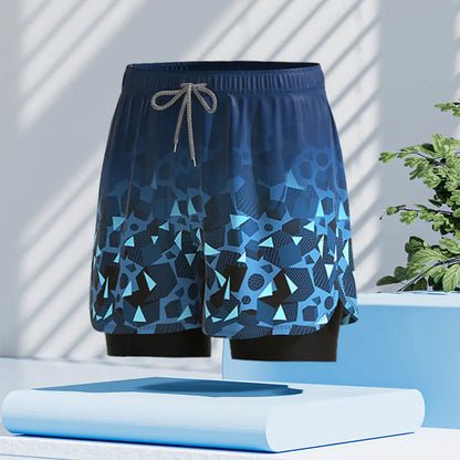 Men's black quick-dry swim trunks by Mead's Supply & Equipment Outfitters, featuring a relaxed fit for swimming and beach activities.