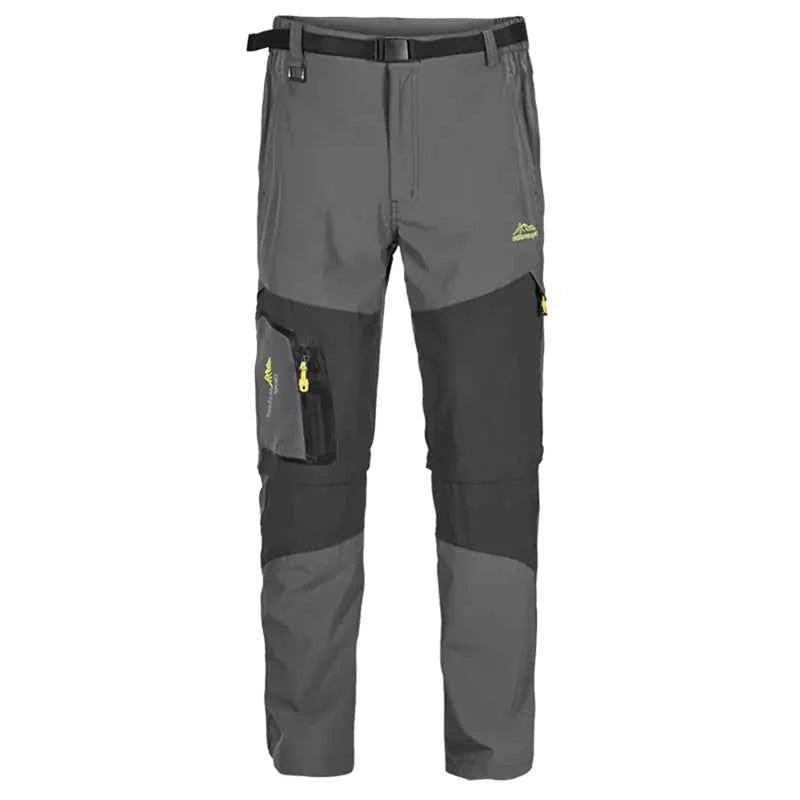 Black men's hiking pants by Mead's Supply & Equipment Outfitters, quick-drying, detachable, convertible zip-off shorts, outdoor clothing