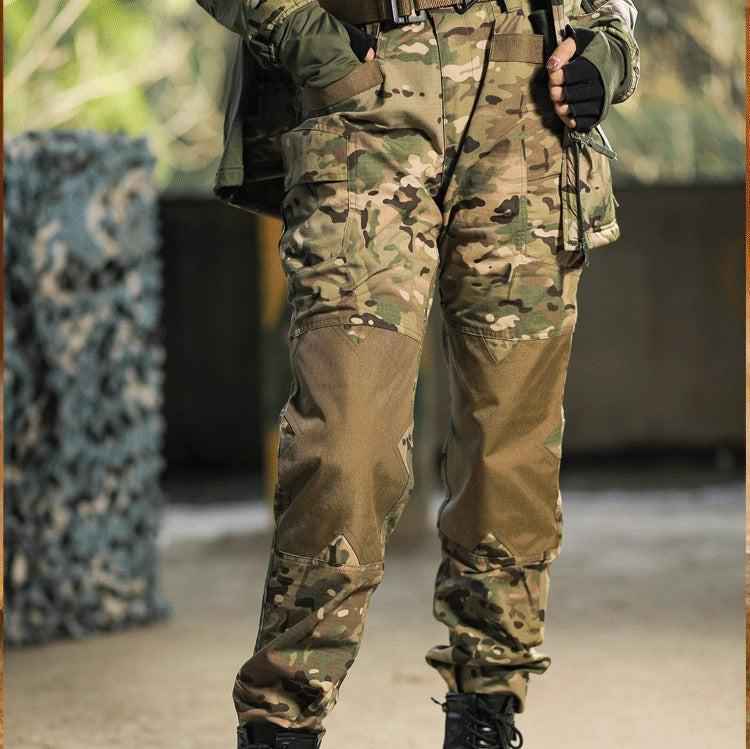 Men's Quartermaster Camouflage Tactical Pants by Mead's Supply & Equipment; quick-drying, wear-resistant outdoor hiking pants.