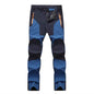 Men's dark blue waterproof hiking pants from Mead's Supply & Equipment Outfitters, windproof, stretch, and wear-resistant outdoor trousers.