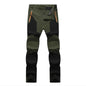 Men's dark blue stretch windproof waterproof hiking pants by Mead's Supply & Equipment Outfitters, wear-resistant outdoor trousers.