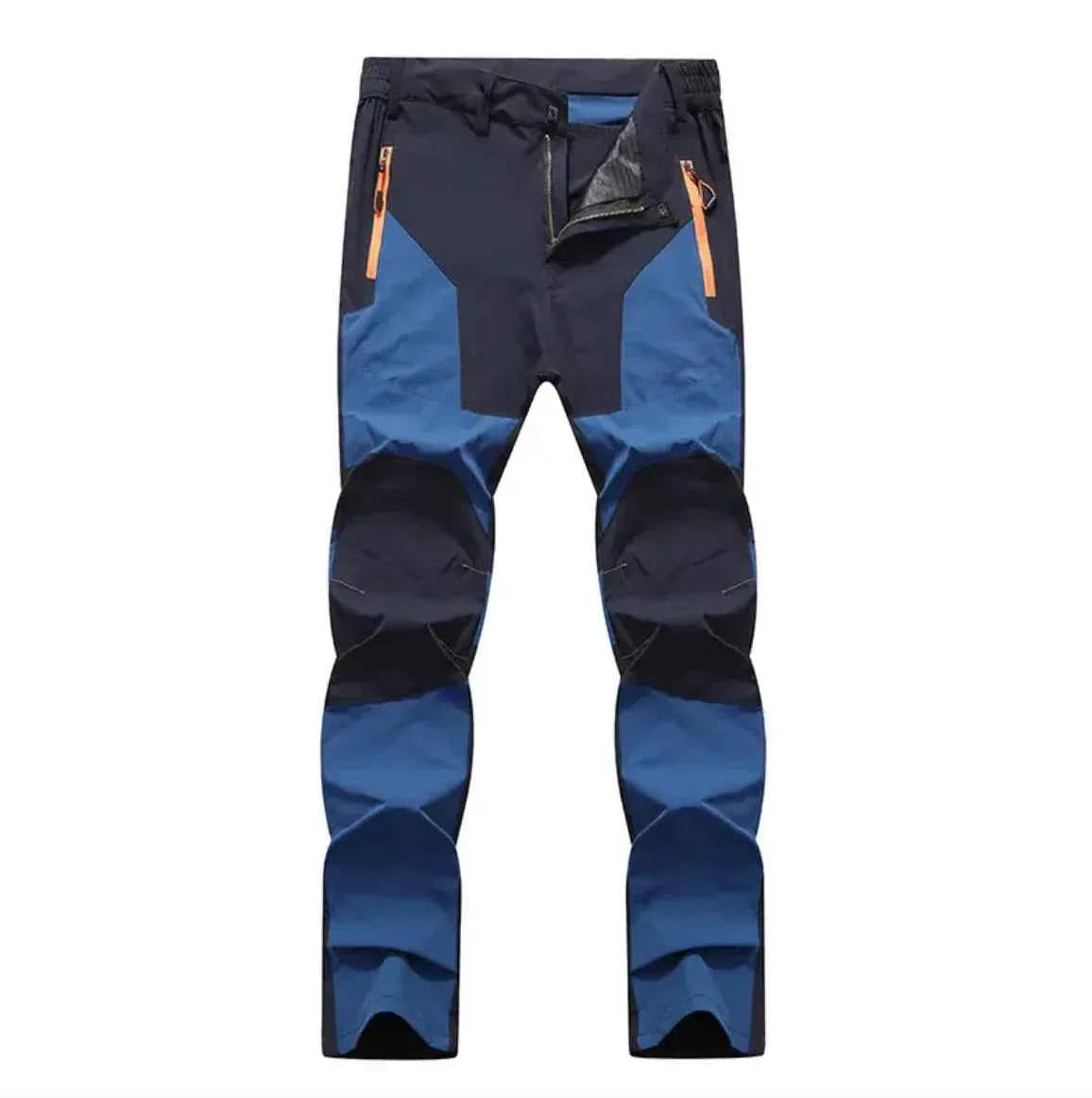 Men's dark blue Stretch Windproof Waterproof Hiking Pants by Mead's Supply & Equipment Outfitters, wear-resistant outdoor trousers.