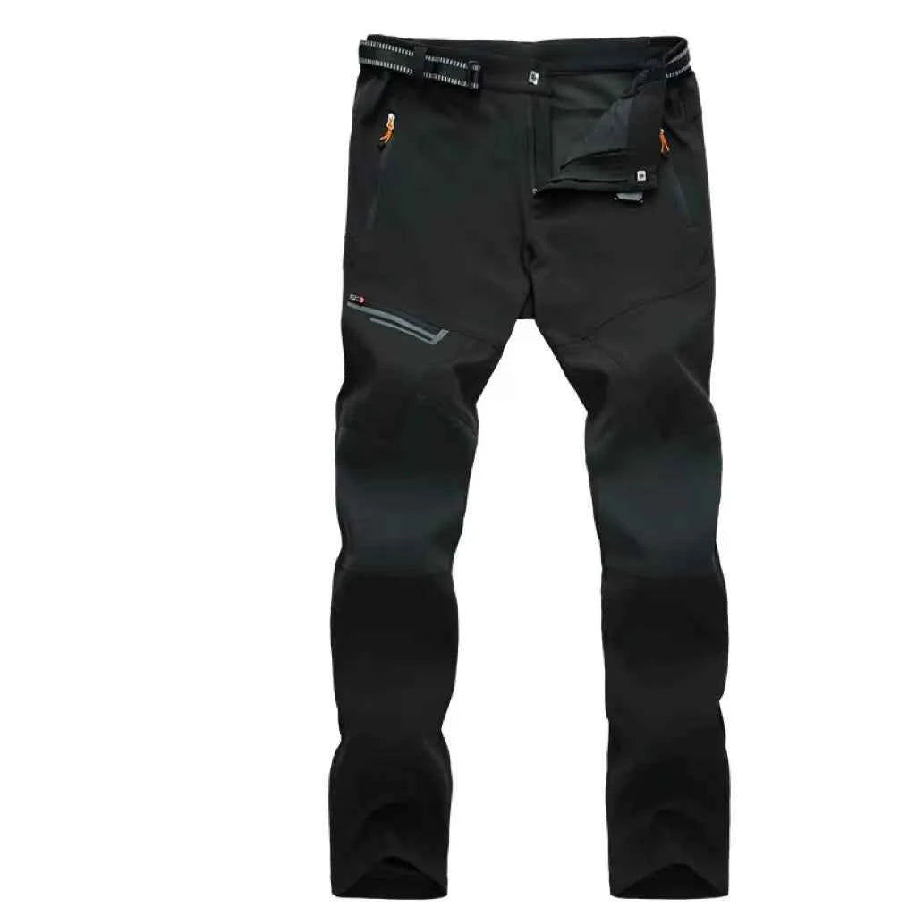 Unisex waterproof hiking pants by Mead's Supply & Equipment Outfitters, breathable polyester for outdoor adventures, suitable for couples.