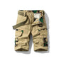 Men's green 100% cotton cargo shorts by Mead's Supply & Equipment Outfitters, knee-length outdoor summer wear, casual and comfortable.