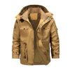 Men's Thickened Cotton Jacket with Removable Velvet Lining - Hooded Winter Coat