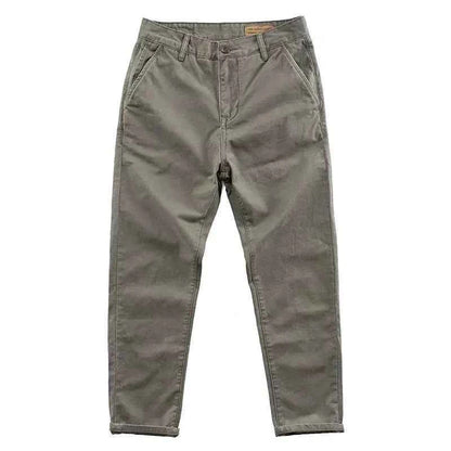 Men's casual loose fit cotton cargo pants by Mead's Supply & Equipment Outfitters, khaki, heavy-duty work pants for spring and autumn.