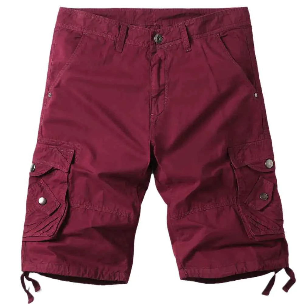 Men's camouflage multi-pocket loose work shorts from Mead's Supply & Equipment Outfitters, shown in lake blue with multiple pockets.