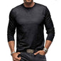 Light green men's long sleeve cotton T-shirt with crew neck from Mead's Supply & Equipment Outfitters, ideal for casual everyday wear.