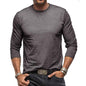 Light green men's long sleeve cotton T-shirt by Mead's Supply & Equipment Outfitters with a soft combed crew neck, casual everyday wear.