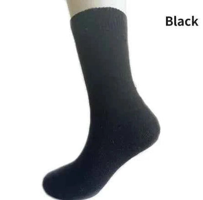 Men's light grey wool socks by Mead's Supply & Equipment, thickened plush terry for warmth and antibacterial comfort.