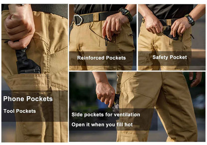 Men's green tactical cargo pants from Mead's Supply & Equipment Outfitters, suitable for spring and autumn outdoor activities.