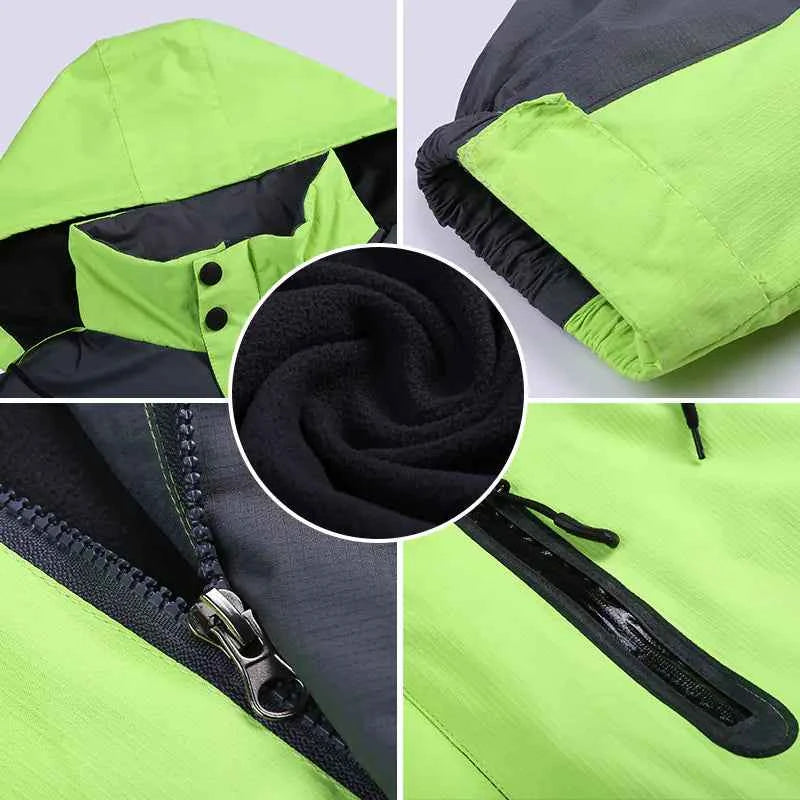 Unisex men's climbing and ski jackets by Mead's Supply & Equipment Outfitters, hooded winter mountain outdoor coats for cold weather.