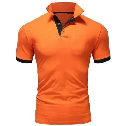 Men's casual cotton polo shirt by Mead's Supply & Equipment Outfitters, slim fit short sleeve style for meetings and events, plus size available.