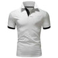 Men's casual cotton polo shirt by Mead's Supply & Equipment Outfitters, slim fit, short sleeves, available in plus size, white color.