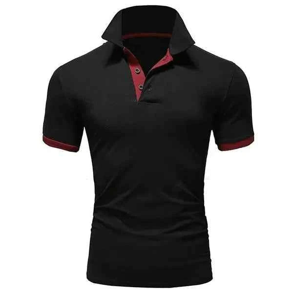 Men's casual cotton polo shirt by Mead's Supply & Equipment Outfitters, slim fit short sleeve, suitable for meetings and events, plus size available.