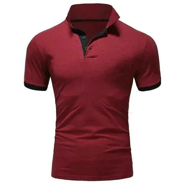 Men's white casual cotton polo shirt by Mead's Supply & Equipment Outfitters, slim fit, short sleeve, suitable for meetings and events.