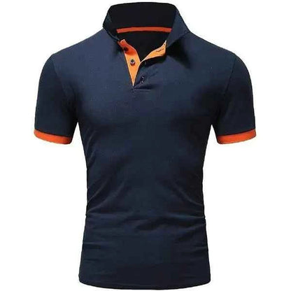 Men's white casual cotton polo shirt by Mead's Supply & Equipment Outfitters, slim fit, short sleeve, suitable for meetings and events.