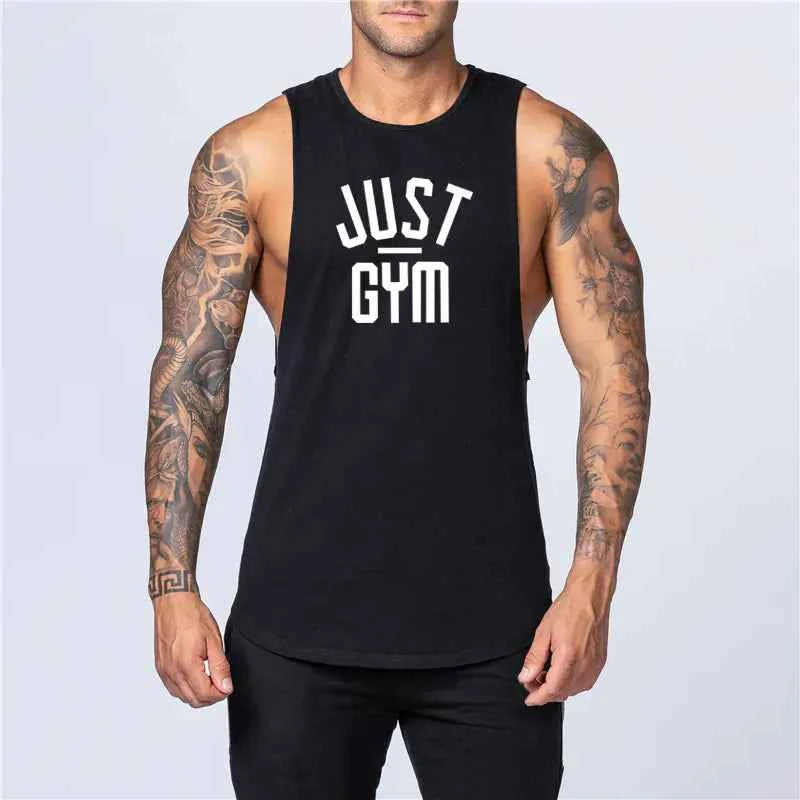 White men's loose cotton sleeveless singlet from Mead's Supply & Equipment Outfitters, ideal for casual or athletic wear.