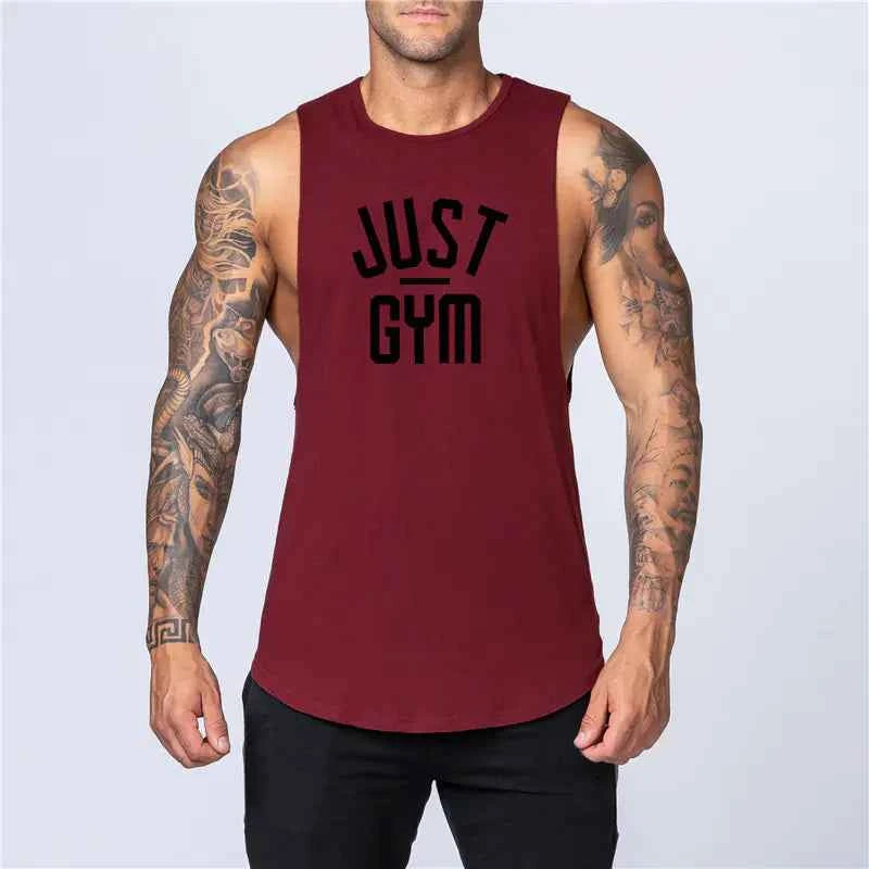 White men's loose cotton sleeveless singlet by Mead's Supply & Equipment Outfitters, casual sleeveless men's clothing.