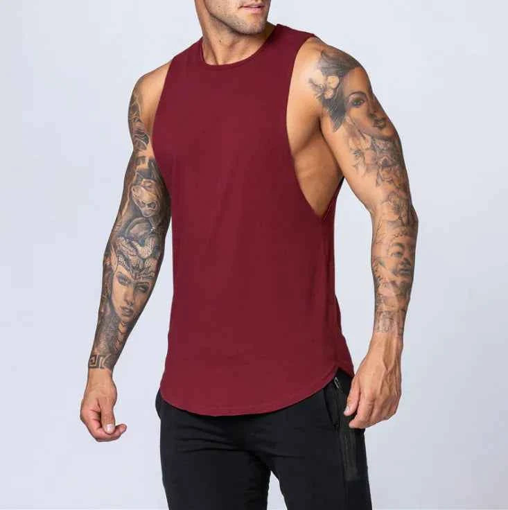 Men's loose cotton sleeveless singlet in white from Mead's Supply & Equipment Outfitters, casual men's clothing for warm weather.