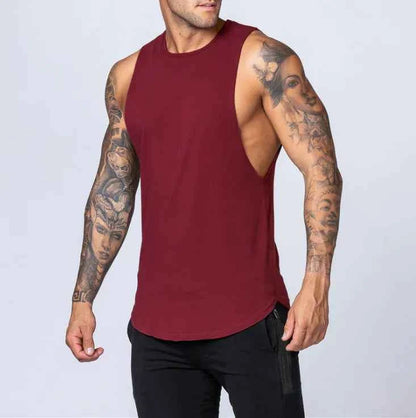 Men's loose cotton sleeveless singlet in white from Mead's Supply & Equipment Outfitters, casual men's clothing for warm weather.