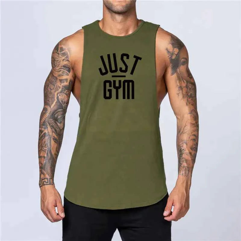 White men's loose cotton sleeveless singlet from Mead's Supply & Equipment Outfitters, casual sleeveless men's clothing.