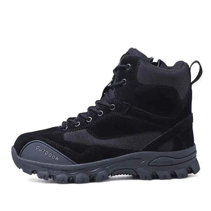 Men's high-top outdoor hiking shoes in army green, designed for rugged outdoor footwear by Mead's Supply & Equipment Outfitters.