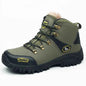 Men's black high-top outdoor hiking shoes by Mead's Supply & Equipment Outfitters, waterproof trail boots for all-terrain hiking.