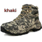 Men's off-road hiking boots by Mead's Supply & Equipment Outfitters, durable camouflage outdoor tactical footwear in black, size 44.