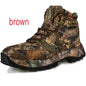 Men's off-road hiking boots by Mead's Supply & Equipment Outfitters in durable camouflage, outdoor tactical style, size 44.