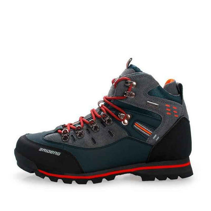 Men's waterproof hiking shoes in blue by Mead's Supply & Equipment Outfitters, lightweight trail footwear with durable rubber soles.