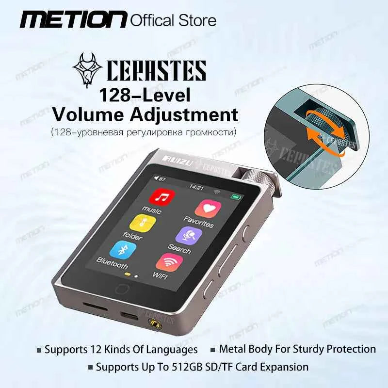 Mead's Supply & Equipment Outdoors HiFi lossless MP3 player with Bluetooth 5.0, 2.8-inch screen, 16GB storage, and portable design.