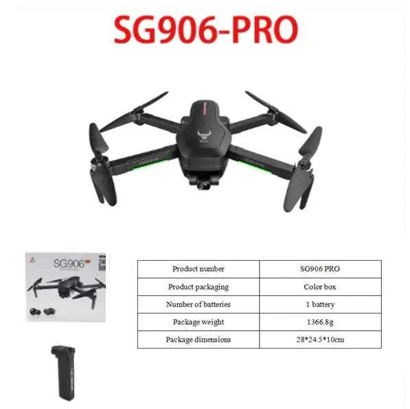 Mead's Supply SG906 PRO foldable GPS drone with 4K gimbal camera, laser obstacle avoidance, and storage bag for outdoor photography.