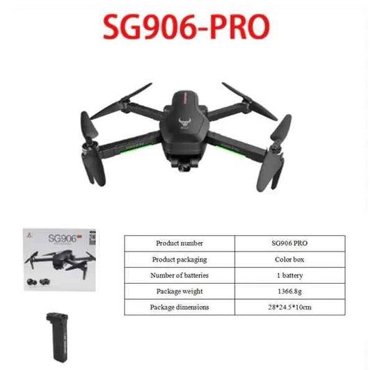 Mead's Supply SG906 PRO foldable GPS drone with 4K gimbal camera, laser obstacle avoidance, and storage bag for outdoor photography.