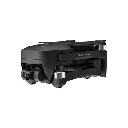 Mead's Supply SG906 PRO foldable GPS drone with 4K gimbal camera, laser obstacle avoidance, and storage bag for outdoor use.