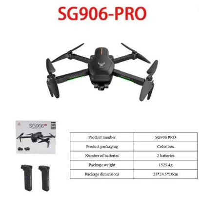 Mead's Supply & Equipment Outfitters SG906 PRO foldable GPS drone with 4K gimbal camera, obstacle avoidance, and storage bag.
