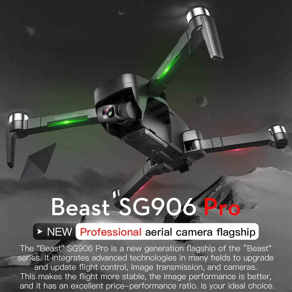 SG906 PRO foldable GPS drone with 4K gimbal camera, obstacle avoidance, and storage bag from Mead's Supply & Equipment Outfitters.