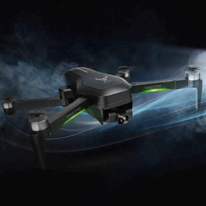 Mead's Supply SG906 PRO foldable GPS drone with 4K gimbal camera, obstacle avoidance, storage bag, and single battery for outdoor use.