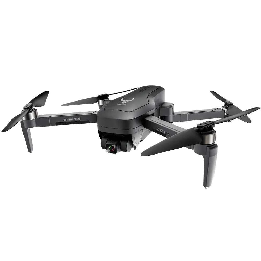 Mead's Supply & Equipment Outfitters SG906 PRO foldable GPS drone with 4K gimbal camera, obstacle avoidance, and storage bag.