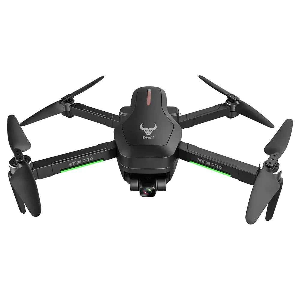Mead's Supply SG906 PRO foldable GPS drone with 4K gimbal camera, obstacle avoidance, and storage bag for outdoor photography.